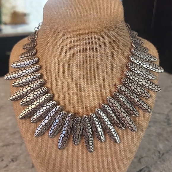 Silver Boho Statement Necklace - Picture 2 of 16
